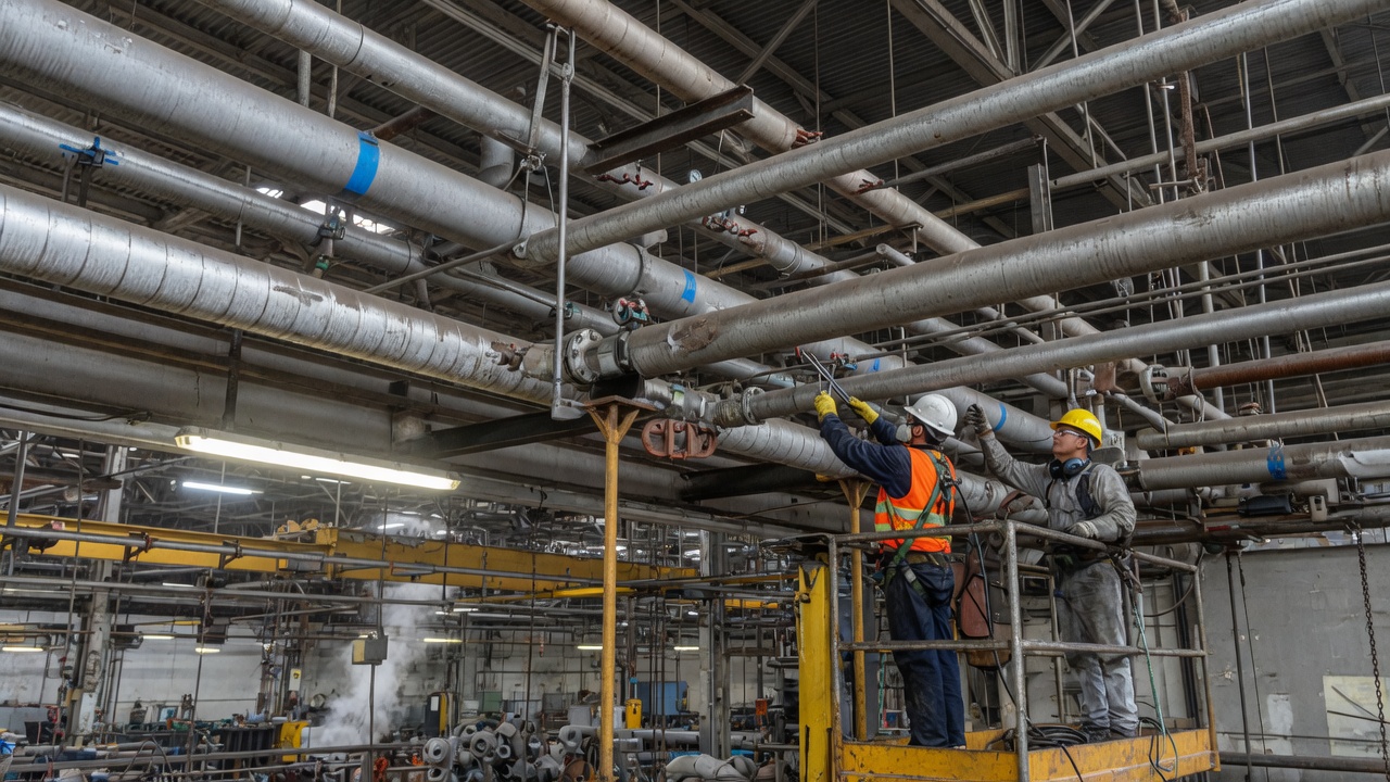 Piping utility khí nén và nước kỹ thuật (Demo)